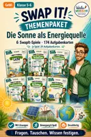 Vorschau - Spiele - NaWi Materialpaket „Die Sonne als Energiequelle“ – 6 Swap-it-Kartenspiele für Klasse 5/6 | Farbe & S/W - Deckblatt