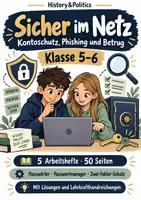 Vorschau - Arbeitsblätter - Kontoschutz und Phishing Minibundle Klasse 5–6 - Deckblatt