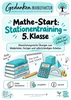 Vorschau - Stationenlernen - Mathe-Start Komplettpaket – 5. Klasse - Deckblatt