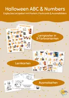Vorschau - Mal- und Bastelvorlagen - Halloween ABC & Numbers - Englisches Lernpaket mit Postern, Flashcards & Ausmalbildern - Deckblatt