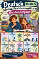 Vorschau - Stundenentwürfe - Deutsch Klasse 5 – Schreiben, Rechtschreibung & Lesen | 10er-Komplettpaket mit Arbeitsheften, Lösungen & Zusatzmaterial - Deckblatt