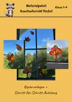 Vorschau - Arbeitsblätter - Materialpaket Kunstunterricht Herbst | Fensterdeko Herbst + Ausmalbilder | Klasse 1-4 - Deckblatt