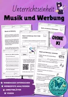 Vorschau - Arbeitsblätter - Unterrichtseinheit Musik und Werbung - Deckblatt