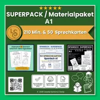 Vorschau - Unterrichtsreihen - Spanisch A1 Materialpaket: 3 Unterrichtseinheiten (210 Min.), Audios MP3 & 50 Sprechkarten - Deckblatt