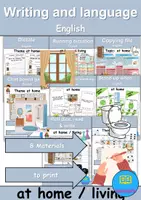 Vorschau - Spiele - Materialpaket - Schreiben und Sprache / Writing and language - At home / Living / Furniture & Rooms - zu Hause / wohnen / Möbel & Räume - Englisch - Deckblatt