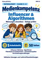 Vorschau - Arbeitsblätter - Medienkompetenz Influencer und Algorithmen Materialpaket Klasse 5–6 - Deckblatt
