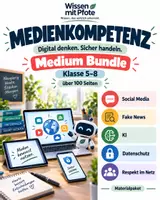 Vorschau - Arbeitsblätter - Materialpaket | Medienkompetenz – Digital denken. Sicher handeln. | Medium Bundle Klasse 5–8 - Deckblatt
