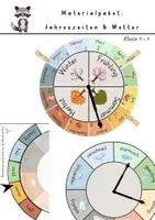 Vorschau - Mal- und Bastelvorlagen - Materialpaket Jahreszeiten & Wetter | Jahresuhr | Wetteruhr | Temperaturanzeige - Deckblatt