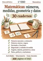 Vista previa - Hojas de trabajo - Matemáticas: números, medidas, geometría y datos. 30 cuadernos de 1.º ESO - Portada