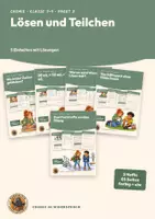 Vorschau - Arbeitsblätter - Lösungen und Teilchenmodell Chemie Klasse 7 8 9 | 5 Arbeitshefte 85 Seiten mit Lösungen | Lösen, Volumenkontraktion, Lösungswärme, Kältepack, Eis und Salz | Chemie im Widerspruch Paket 3 - Deckblatt