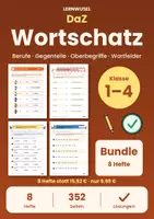 Vorschau - Arbeitsblätter - Deutsch DaZ Klasse 1 bis 4 Bundle | Wortschatz, Oberbegriffe, Wortfelder, Gegenteile - Deckblatt