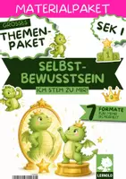 Vorschau - Stundenentwürfe - Selbstbewusstsein stärken Unterrichtsmaterial Klasse 5 6 7 8 9 10 | Arbeitsblätter, Stationenlernen, Workshop, Kartenset, Ritual, Kurzgeschichten & Vertretungsstunde | Themenpaket für mehr Selbstwert - Deckblatt