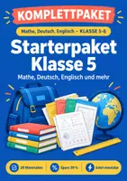 Vorschau - Arbeitsblätter - Klasse 5 Starterpaket: Mathe, Deutsch, Englisch und mehr - Deckblatt