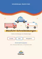 Vorschau - Mal- und Bastelvorlagen - Schneideübungen Blaulicht-Paket | Feuerwehr, Polizei & Rettungsdienst | 45 Vorlagen & 3 Bastelvorlagen - Deckblatt