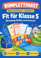 Vorschau - Arbeitsblätter - Fit für Klasse 5: Übergang Mathe und Deutsch - Deckblatt