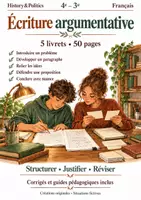 Aperçu - Feuilles d'exercices - Écriture argumentative - 5 livrets de français 4e–3e - Page de couverture