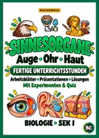 Vorschau - Stundenentwürfe - Sinnesorgane (Auge, Ohr, Haut) - 3 Fertige Unterrichtsstunden | sofort einsetzbar mit Präsentation, Arbeitsblättern und Lösungen | Biologie Sek I - Deckblatt
