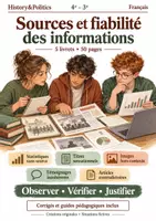 Aperçu - Feuilles d'exercices - Sources et fiabilité des informations - 5 livrets de français 4e–3e - Page de couverture