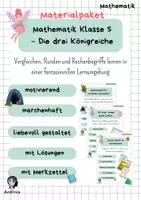 Vorschau - Arbeitsblätter - Materialpaket: Die drei Königreiche | Vergleichen, runden, Rechenbegriffe - Deckblatt