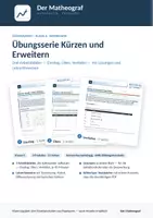 Vorschau - Arbeitsblätter - Übungsserie Kürzen und Erweitern (Kl. 6) – 3 Blätter mit Lösungen - Deckblatt