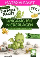 Vorschau - Unterrichtsreihen - Umgang mit Fehlern & Niederlagen Unterrichtsmaterial Klasse 5 6 7 8 9 10 | Arbeitsblätter, Stationenlernen, Ritual, Kurzgeschichten & Vertretungsstunde | Themenpaket für eine gute Fehlerkultur - Deckblatt