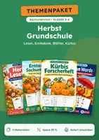 Vorschau - Arbeitsblätter - Herbst Klasse 3-4: Lesetexte, Erntedank, Blätter, Kürbis - Deckblatt