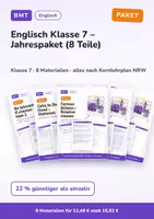 Vorschau - Arbeitsblätter - Englisch Klasse 7 – Jahrespaket (8 Teile) - Deckblatt