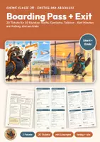 Vorschau - Arbeitsblätter - Stundeneinstieg und Stundenabschluss Chemie 7/8 | 20 Tickets mit Lösungen | Stoffeigenschaften, Gemische, Teilchenmodell | Boarding Pass + Exit-Ticket - Deckblatt