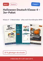 Vorschau - Arbeitsblätter - Halloween Deutsch Klasse 4 – 3er-Paket - Deckblatt