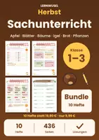 Vorschau - Arbeitsblätter - Sachunterricht Klasse 1 bis 3 Bundle | Herbst, Apfel, Blätter, Bäume, Igel, Brot, Pflanzen - Deckblatt