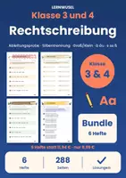 Vorschau - Arbeitsblätter - Rechtschreibung Klasse 3 und 4 Bundle | Ableitungsprobe, Silbentrennung - Deckblatt