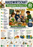 Vorschau - Unterrichtsreihen - Hauswirtschaft Komplettpaket Klasse 5–8 | 30 Materialien zu Schulküche, Ernährung & Alltagskompetenzen - Deckblatt