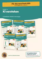 Vorschau - Arbeitsblätter - KI verstehen Klasse 5 6 | 5 Arbeitshefte mit Lösungen | Maschinelles Lernen, Chatbots, KI-Bilder | KiDi – Digital durchblicken Paket 2 - Deckblatt