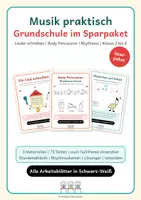 Vorschau - Unterrichtsreihen - Musik praktisch Grundschule im Paket | Lieder schreiben, Body Percussion, Rhythmus und Noten | Klasse 2 bis 4 - Deckblatt