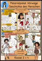 Vorschau - Arbeitsblätter - Geschichte Hörwege – Steinzeit, Ägypten, Griechenland & Römisches Reich | Klasse 3–4 - Deckblatt