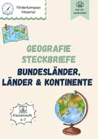 Vorschau - Arbeitsblätter - Materialpaket Geografie Steckbriefe - Deckblatt