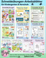 Vorschau - Arbeitsblätter - MaterialpaketSchneideübungen paket (Kindergarten & Vorschule) - Deckblatt