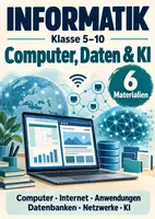 Vorschau - Arbeitsblätter - Informatik Klasse 5–10 – Computer, Internet, Anwendungen, Daten und KI – 6 Materialien - Deckblatt