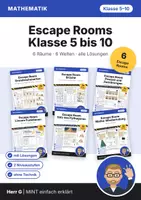 Vorschau - Stundenentwürfe - Escape Rooms Mathe Klasse 5–10: Das große 6er-Paket - Deckblatt