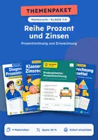 Vorschau - Arbeitsblätter - Themenreihe Prozent und Zinsen Mathe, Klasse 7-8 - Deckblatt