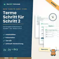 Vorschau - Stundenentwürfe - Bundle: Terme Schritt für Schritt 2 – Aufbaumodul komplett (G-Kurs): Arbeitsblätter, Präsentation, Test und Handreichung - Deckblatt
