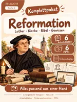Vorschau - Unterrichtsreihen - RELIGIO 8 – Reformation | Komplettpaket mit 6 ABs, 6 PPPs & Förderwochenplänen - Deckblatt