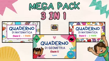 anteprima - Esercizi - Mega Pack Quaderni di Matematica V + Geometria V - Pagina di copertina