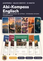 Vorschau - Unterrichtsreihen - Englisch Oberstufe Gesamtbundle | 30 Einheiten 510 Seiten mit Lösungen | USA, UK, Nigeria, India, Identity, Media, Globalisation | Abi-Kompass Englisch - Deckblatt
