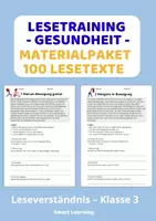 Vorschau - Stundenentwürfe - Lesetraining Gesundheit Materialpaket – Leseverständnis Klasse 3 | 10 Materialien mit Lösungen - Deckblatt