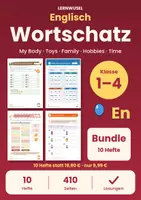 Vorschau - Arbeitsblätter - Englisch Klasse 1 bis 4 Bundle | Wortschatz, Body, Toys, Family, Hobbies, Time - Deckblatt