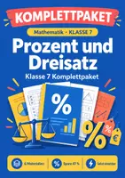 Vorschau - Arbeitsblätter - Prozentrechnung und Dreisatz Klasse 7 Komplettpaket - Deckblatt