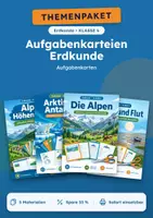 Vorschau - Test - Aufgabenkarteien Erdkunde, Paket mit 5 Materialien, Klasse 6 - Deckblatt