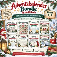 Vorschau - Stundenentwürfe - Bundle: Adventskalender Grundschule Klasse 1–4 - Deckblatt