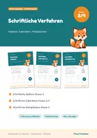 Vorschau - Arbeitsblätter - Schriftliche Rechenverfahren im Paket – Addition, Subtraktion, Multiplikation: Klasse 3/4 mit Lösungen - Deckblatt
